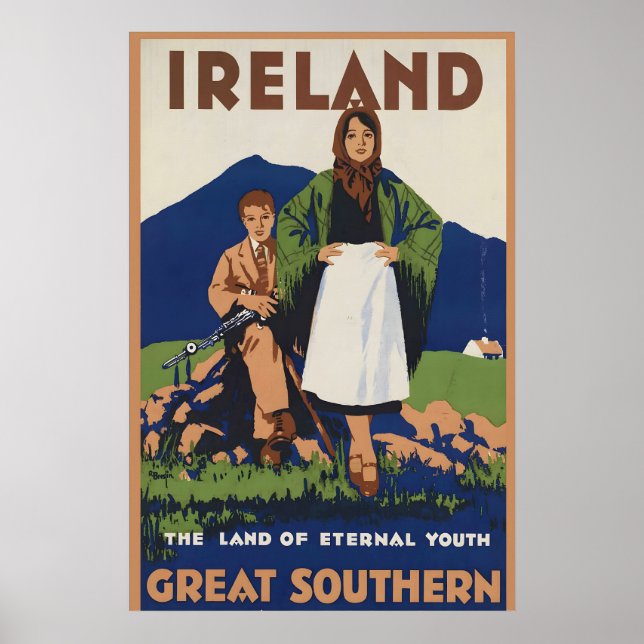 Irland Vintage Resa Affisch Tryck (Framsidan)