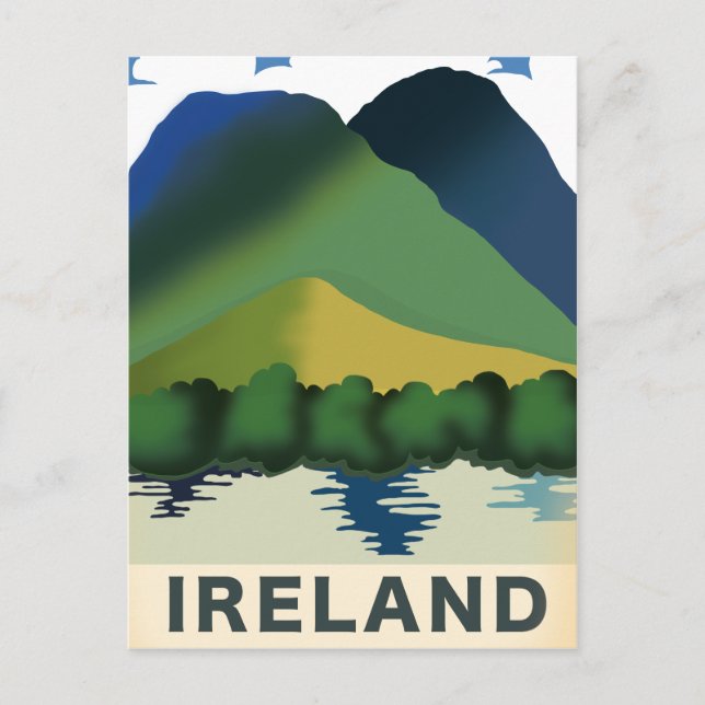 Irland vintage reseaffisch vykort (Framsida)