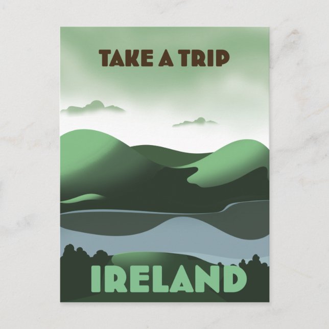 Irland vintage resemålning affisch vykort (Framsida)