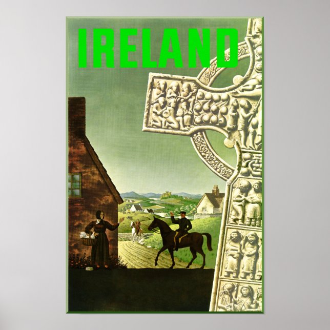 Irland. Vintage resor poster (Framsidan)