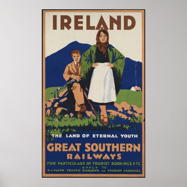 Irland Vintage resor Poster AD Retro-utskrifter (Framsidan)