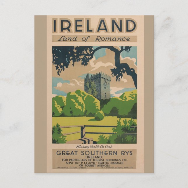Irland Vintage resor Vykort (Framsida)