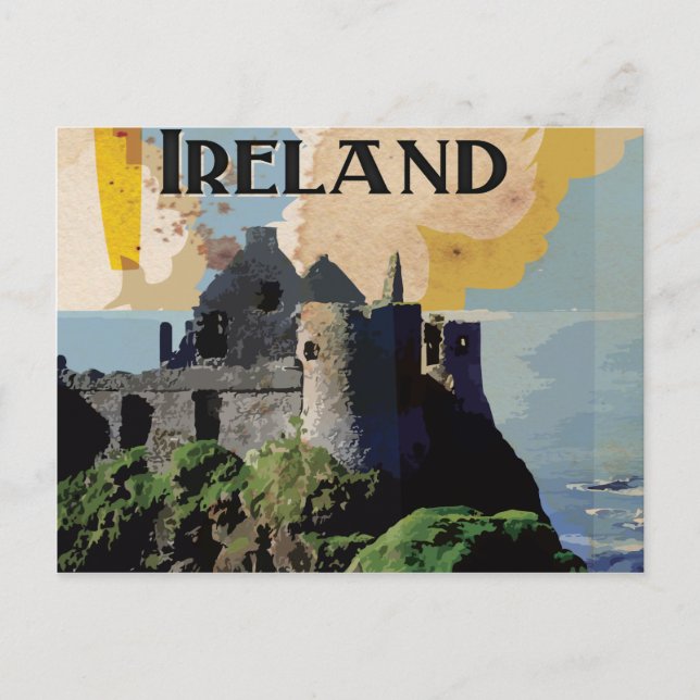 Irland Vintage Resoraffisch Vykort (Framsida)