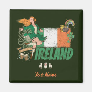 Irland vintageflagga St. Patrick's Day souvenir Magnet
