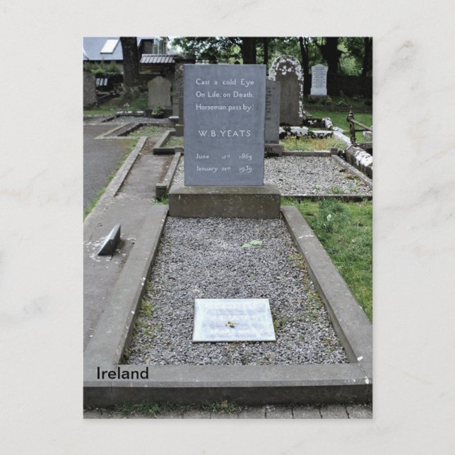 Irland W. B. Yeats grave at Drumcliff, Co. Sligo Vykort (Framsida)