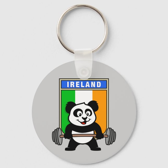 Irland Weightlyftande Panda Nyckelring (Framsida)