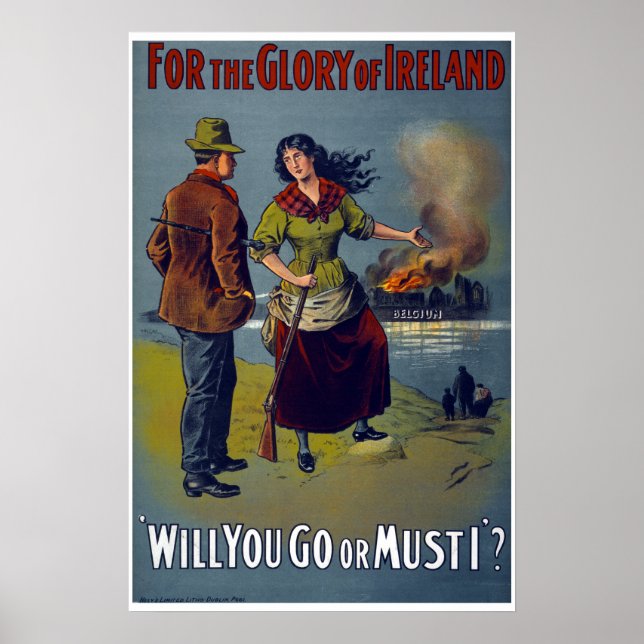 Irland WW1 Brittiska arméns rekrytering poster (Framsidan)