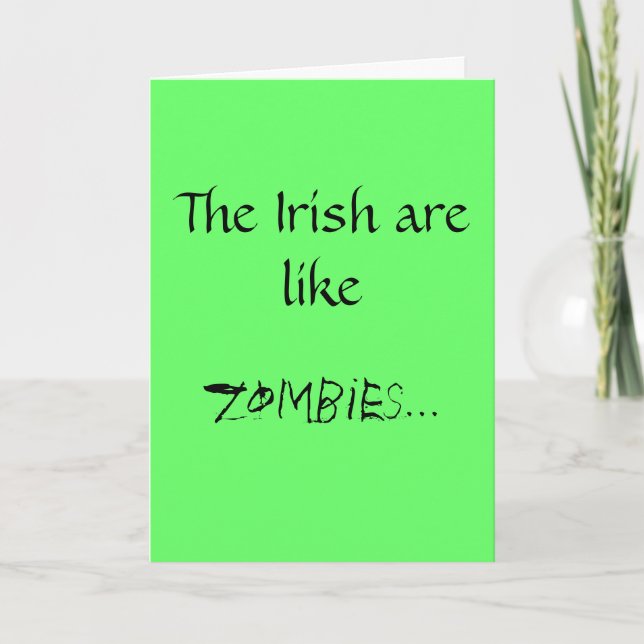 Irländare är lika zombies… kort (Framsida)