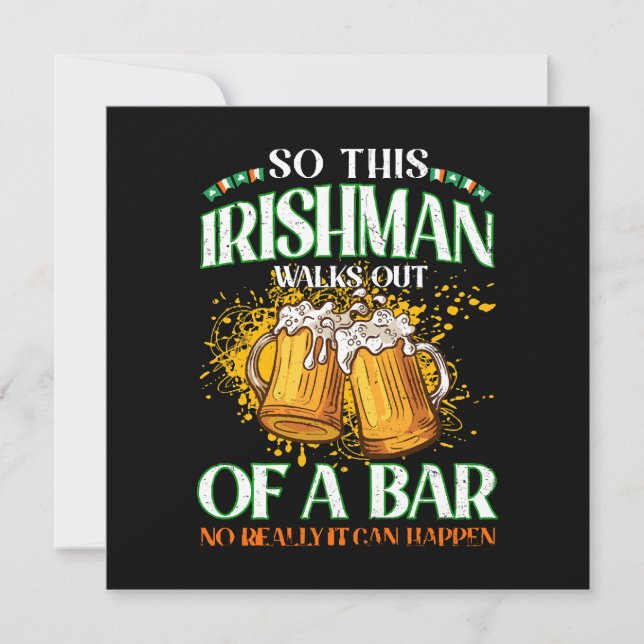 irländare dricker öl St. Patrick's Day Inbjudningar (Framsida)