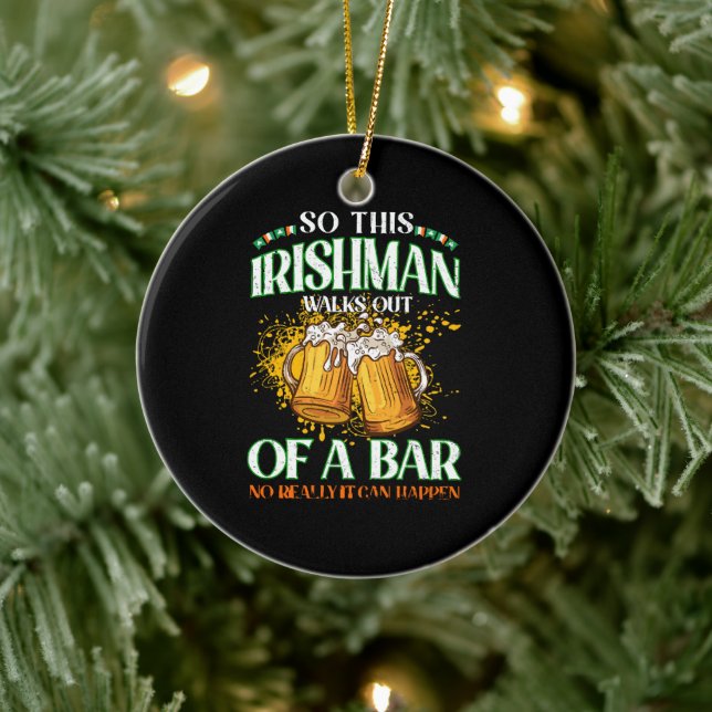 irländare dricker öl St. Patrick's Day Julgransprydnad Keramik (Träd)