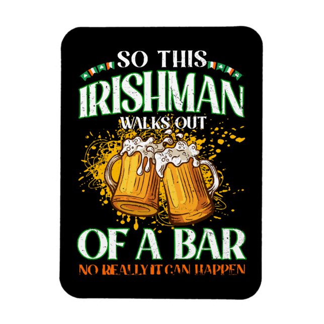 irländare dricker öl St. Patrick's Day Magnet (Vertikal)