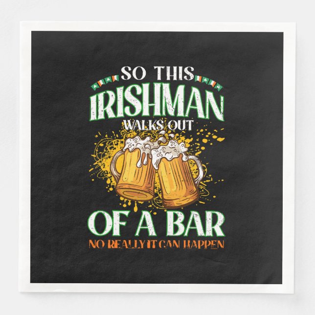 irländare dricker öl St. Patrick's Day Pappersservett (Framsida)
