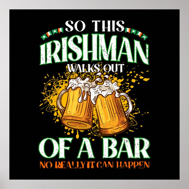 irländare dricker öl St. Patrick's Day Poster (Framsidan)
