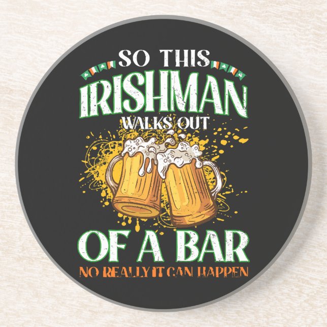 Irländare dricker öl St. Patrick's Day Underlägg (Framsidan)