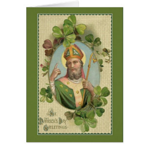 Irländare för bön för St Patrick biskopShamroc Hälsningskort