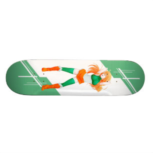 Irländare för flagga för Irland Manga Animeflicka Mini Skateboard Bräda 18,5 Cm