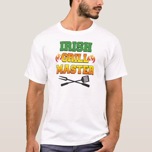 Irländare grillar ledar- tee shirt (Framsida)