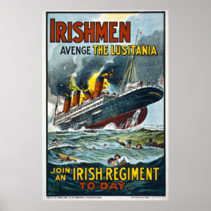 Irländare hämnas det extra stort för Lusitania Poster
