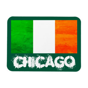 Irländare i Chicago med Irlands flagga - St. Patri Magnet