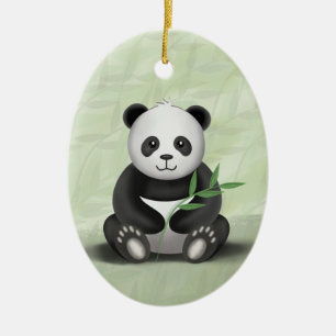 Irländare pandaen - prydnad julgransprydnad keramik