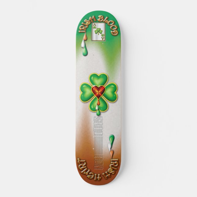 "IRLÄNDAREÖVERDÄNGARE ", MINI SKATEBOARD BRÄDA 18,7 CM (Framsida)