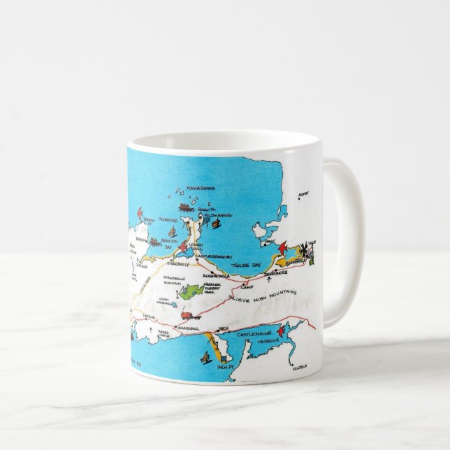 Irlands Dingle-halvön Vintagekarta Kaffemugg (Framsida höger)