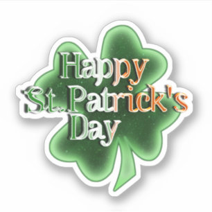 Irlands flag Lycka till St. Patricks dag Klistermärken