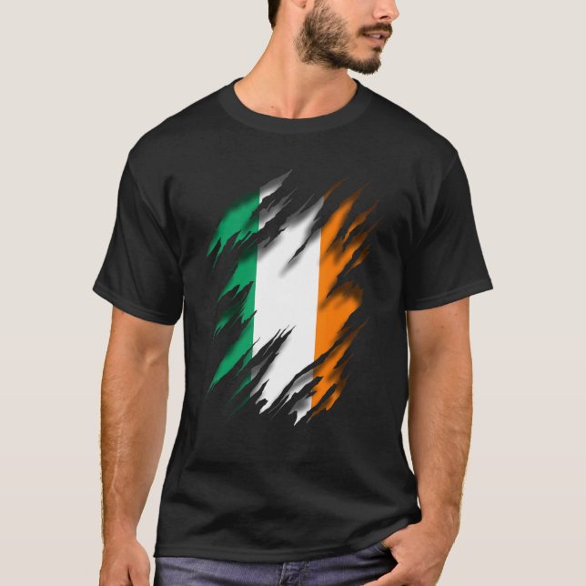 Irlands Flagga 1 T Shirt (Framsida)