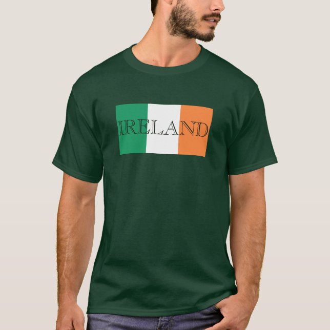 Irlands Flagga Irland T Shirt (Framsida)