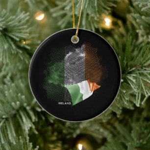 Irlands flagga julgransprydnad keramik