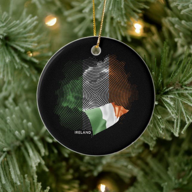 Irlands flagga julgransprydnad keramik (Träd)