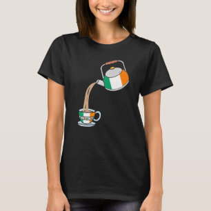 Irlands Flagga med Tekanna och Tekopp T Shirt