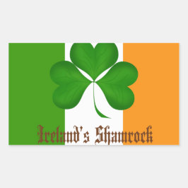 Irlands Flagga- och Shamrock-gåvor Rektangulärt Klistermärke