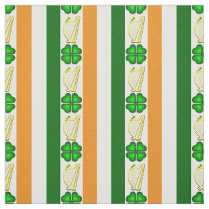 Irlands flagga/Orange, schamprockar, irländska ha Tyg