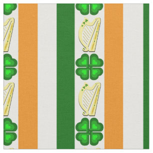 Irlands flagga/Orange, schamprockar, irländska har Tyg
