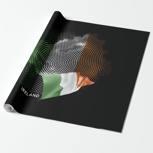 Irlands flagga presentpapper (Utrullad)