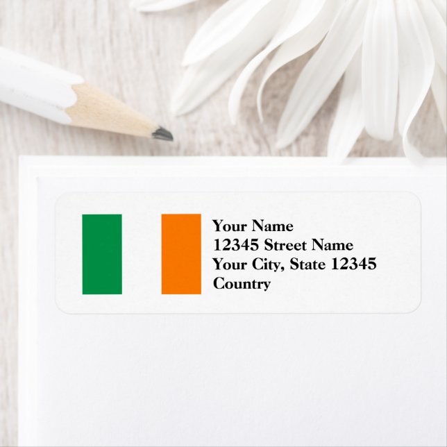 Irlands flagga Returetiketter Returadress Etikett (Insitu)