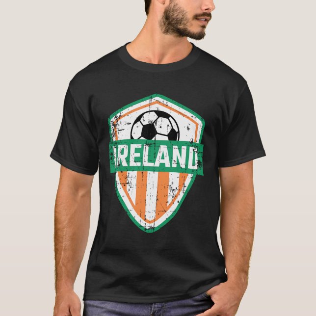 Irlands fotbollsspelare Jersey Stil Irish Football T Shirt (Framsida)