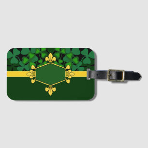 Irlands grönt schamprocks, lägg till monogram/init bagagebricka