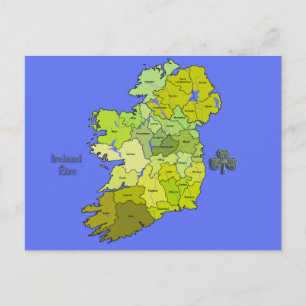 Irlands hela Karta Vykort
