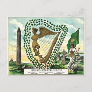 Irlands historiska emblem vykort