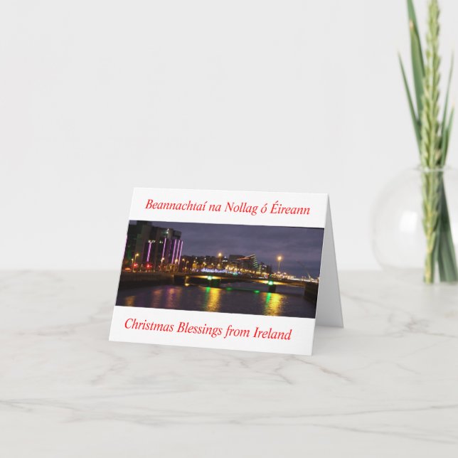 Irlands julhälsningskort, irländskt hälsningskort helgkort (Framsida)