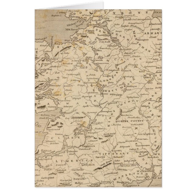 Irlands karta av Arrowsmith Hälsningskort (Framsidan)