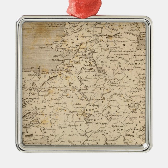 Irlands karta av Arrowsmith Julgransprydnad Metall (Framsidan)