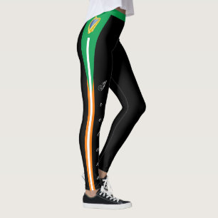Irlands mode-balkar, patriotiska, irländska Flagga Leggings