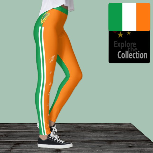 Irlands mode, irländska Flagga/idrott Leggings (Skapare uppladdad)