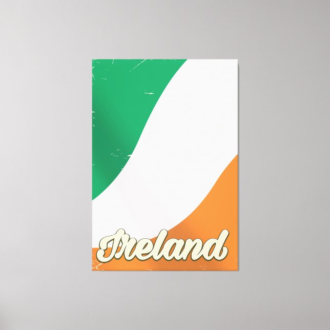 Irlands nationalflagga retro reseaffisch canvastryck (Framsida)