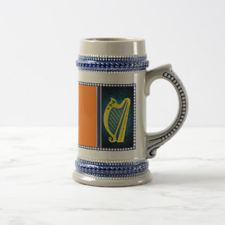 Irlands nationella flagga, Harp, grönt-schack Sejdel