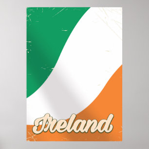 Irlands nationella Flagga - reseaffisch Poster