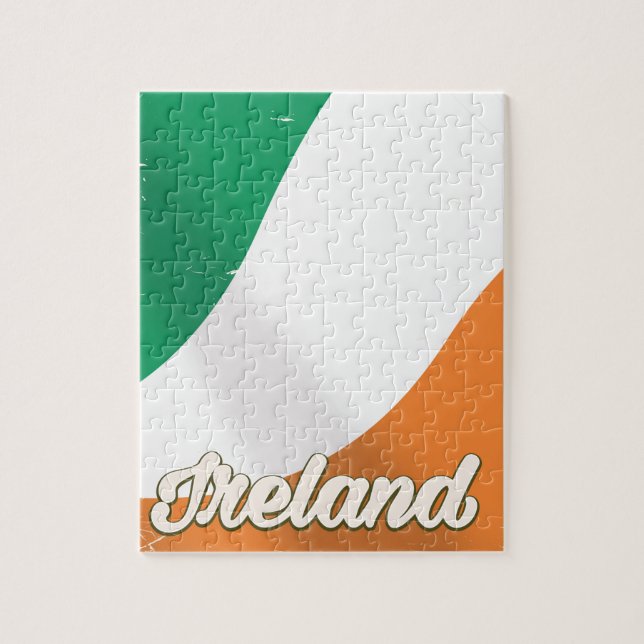 Irlands nationella Flagga - reseaffisch Pussel (Vertikal)